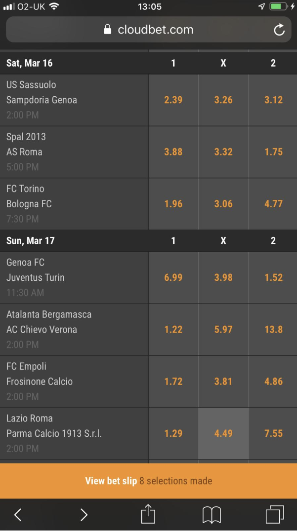 Parlay Betting on Mobile at Cloudbet Parlay Betting on Mobile at Cloudbet
