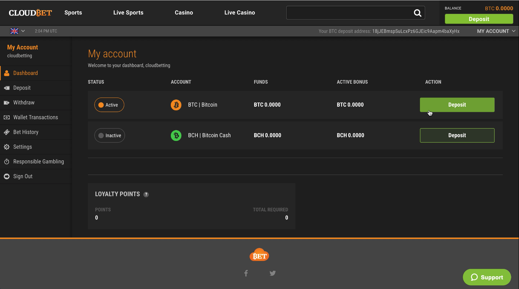 Bitcoin Deposit Guide How To Deposit Bitcoin Into Cloudbet - 