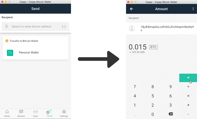 Creating the transaction on your wallet Creating the transaction on your wallet