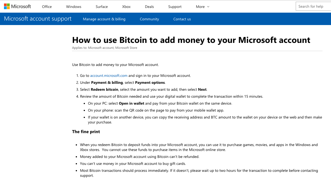 Microsoft bitcoin FAQ Microsoft bitcoin FAQ