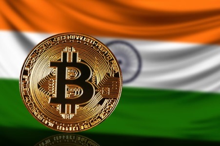 Bitcoin over the Indian flag Bitcoin over the Indian flag
