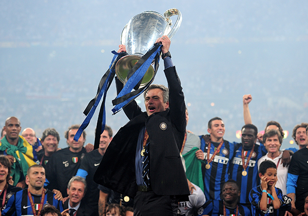 Mourinho lifting the trophy Mourinho lifting the trophy